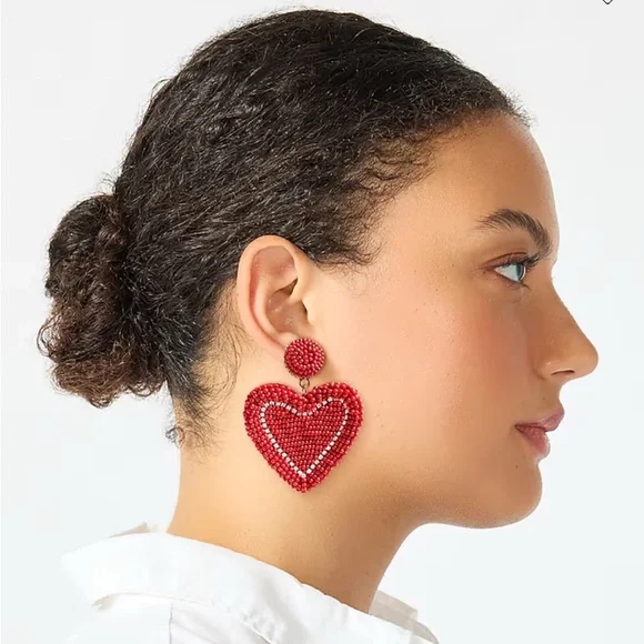 NWT J Crew Heart Earrings OS - Picture 7 of 7